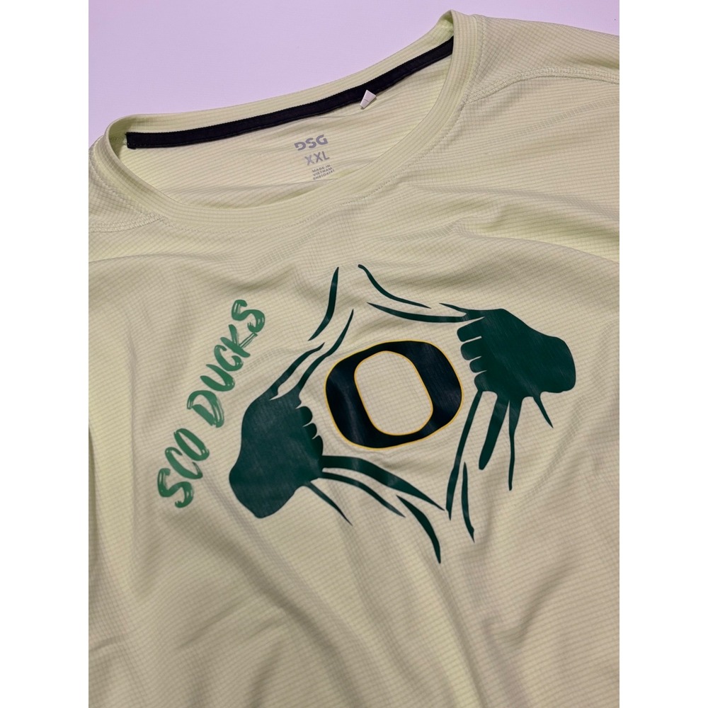 DSG Oregon‎ Ducks Long Sleeve Performance T Shirt Men's 2XL Green O Logo